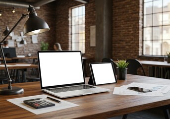 Cozy Home Office Desk with Laptop and Supplies