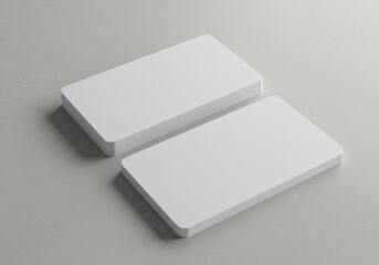 White Rectangular Cards on White Background – Mockup