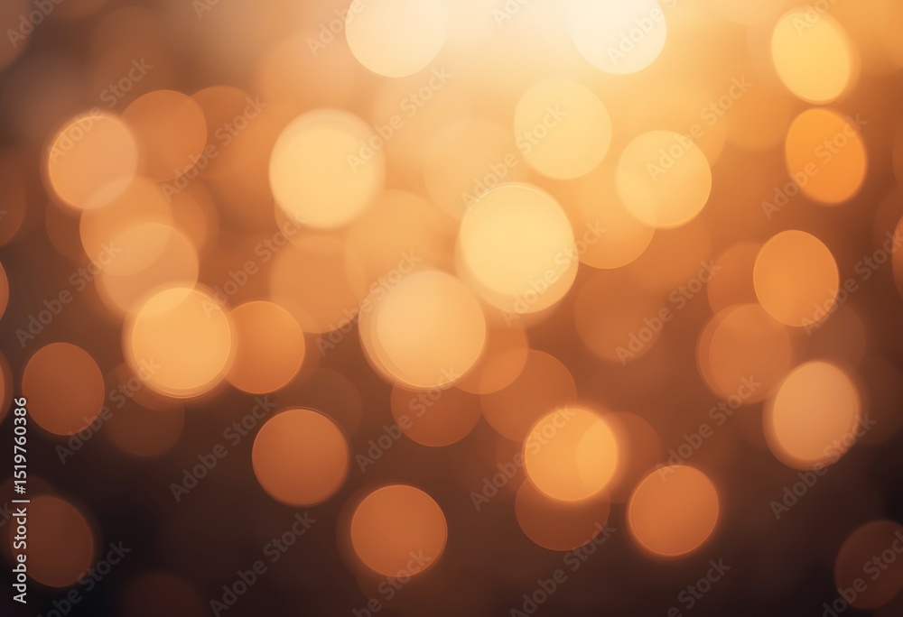 Poster Soft Focus Background Texture For Visuals, Gentle Bokeh Lights In Orange And Yellow. Warm, Inviting Backdrop. Professional Photography Resource For Designers. Abstract Background For Presentations.