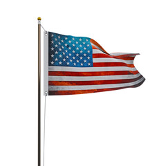 american flag isolated on white background