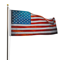 american flag isolated on white background