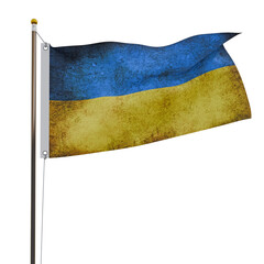 Ukranian Flag isolated on white background