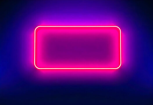 Modern neon frame design on a gradiated background in a digital artwork creation