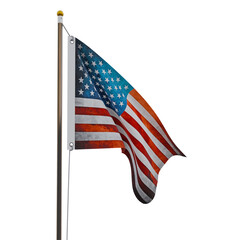 american flag isolated on transparent  background
