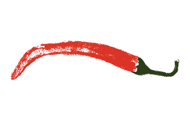 Charcoal style vector doodle chili pepper and jalapeno. Hand drawn symbol for food labels, cosmetic packaging, kitchen decor, and extended license design projects.