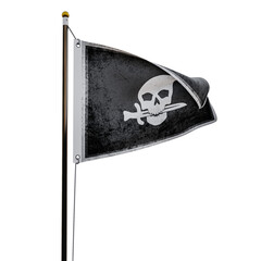 Pirate flag  isolated  on transparent  background