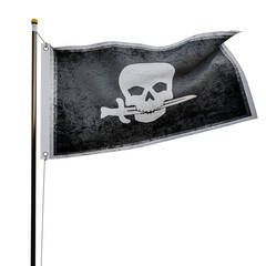 Pirate flag  isolated  on transparent  background