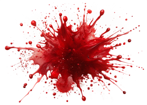 blood splatter isolated on white background, PNG