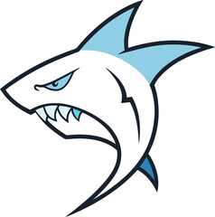 Fototapeta premium Fierce Shark Mascot Logo Vector for Sports and Gaming