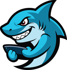 Naklejka premium Fierce Shark Mascot Logo Vector for Sports and Gaming