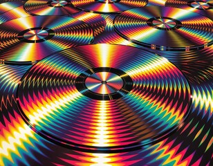 Illustration of a prism of light. CDs have tiny grooves arranged to reflect light. Reflected light separates the colors. Beauty: The rainbow changes depending on the angle of view. For example, oil pa