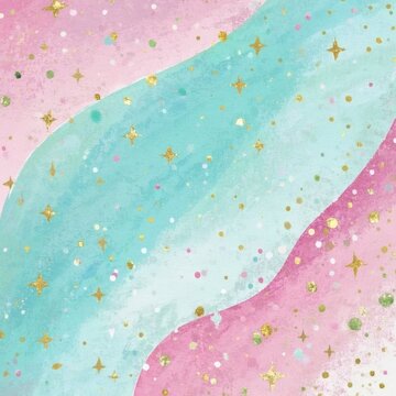 Dreamy watercolor artworks swirling gradients colorful Sparkling gold flecks fluid waves celestial starbursts Whimsical bubble shimmer metallic accents palettes artistic fluidity background wallpaper