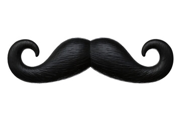 Fototapeta premium black curly mustache beard isolated on white background PNG 
