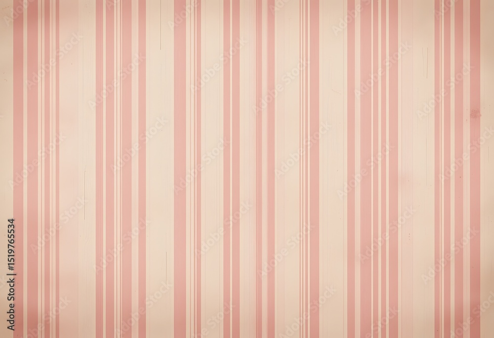 Aufkleber Gentle Vintage Texture, Soft Rose And Light Beige Stripes Create A Nostalgic Backdrop. Faded Lines Evoke Warm Memories. Perfect For Elegant, Timeless Design Projects, Adding Subtle Depth And Visual