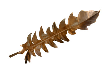 Golden tropical leaf PNG on transparent background Abstract monstera leaf decoration design, PNG.(PHOTO)