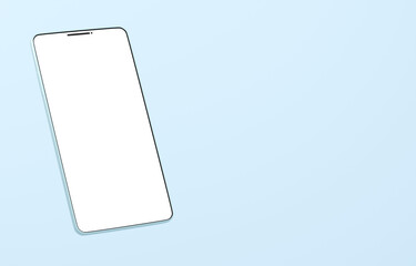 3D素材_スマートフォン_水色