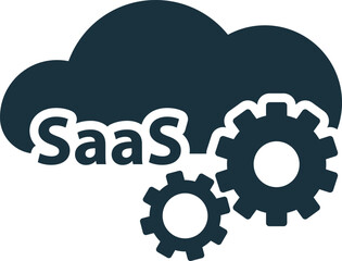 Saas software as a service cloud computing with gears working