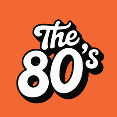 Classic 80s Style Typography: Retro Orange Background Logo