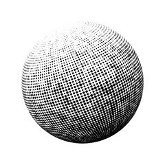 Contemporary set of halftone rounded 3d figures
