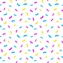 Colorful Confetti Sprinkles Seamless Pattern. Abstract Dessert Background. Vector Illustration. Wallpaper