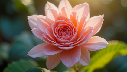 A close-up of a single, vibrant pink flower.