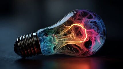 彩り輝く電球アート