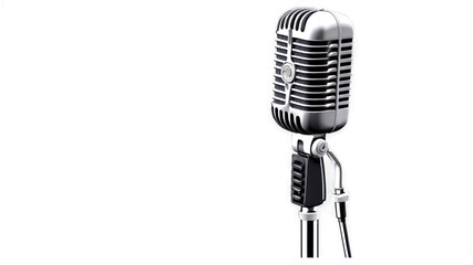 Retro microphone against a black background.