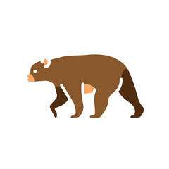 spectacled bear color flat icon for digital and print projects. South american animals.