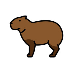 capybara color line icon for digital and print projects. South american animals.