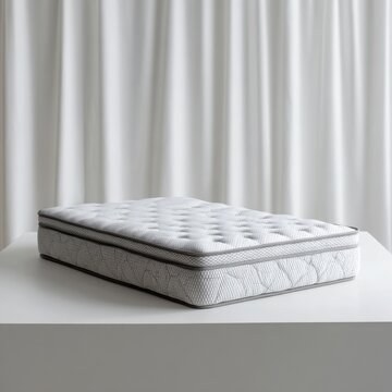 Comfortable mattress displayed alone on a white background