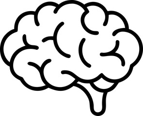 brain health vector outline icon on white or transparent background	