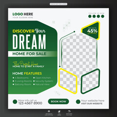 Real Estate Home for Sale Social Media Post Design Template
