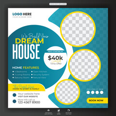 Real Estate Ad for a Dream House Social Media Post Design Template