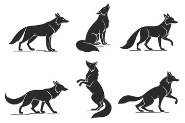 horse silhouettes set