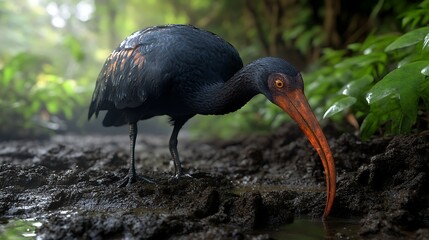 Spotting the Bird Drinking Water in the Forest Swamp Environment