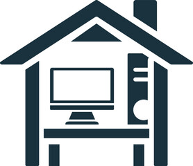 Home office representing working from home with computer and desk inside house