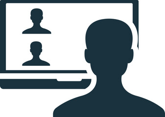 Businessman having video conference on laptop with two colleagues