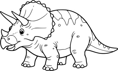 Funny dinosaur cartoon vector illustration with a big smile