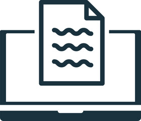 Online document management system, laptop displaying digital file icon