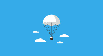 Hot air balloon with cloud sky background
