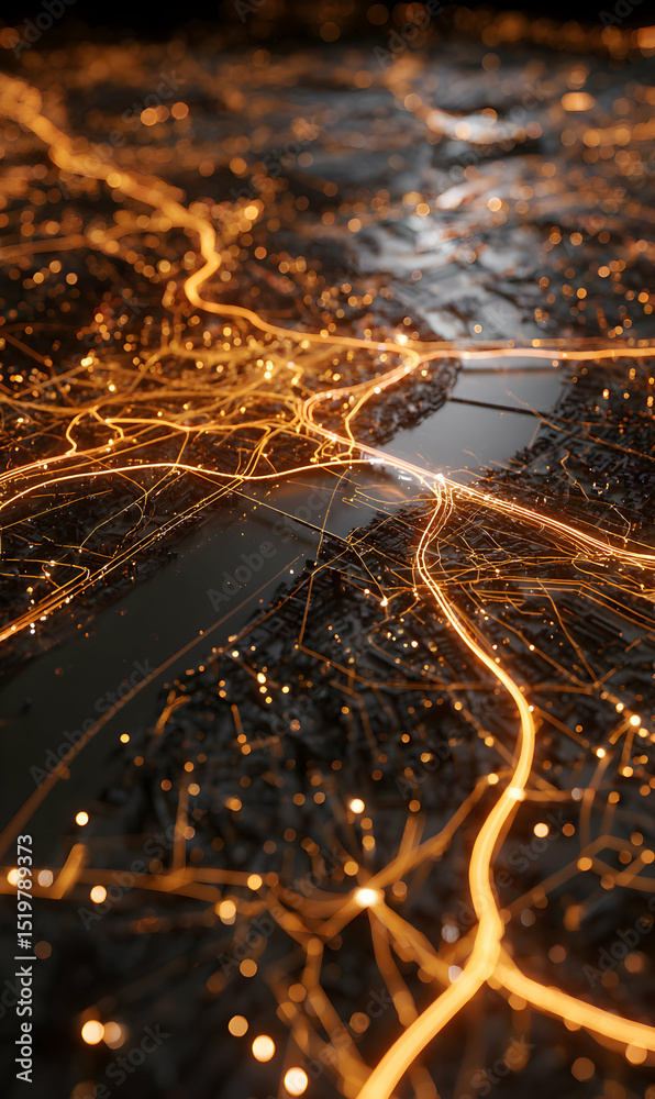 Poster abstract network connection background representing global data exchange and technology advancement 