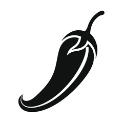 Chili pepper silhouette icon isolated on white background