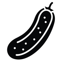 Cucumber silhouette icon isolated on white background