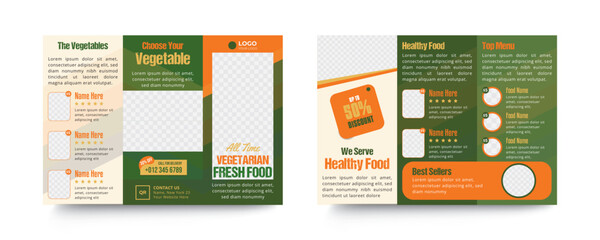 Restaurant Fresh Food Trifold Brochure Design Template