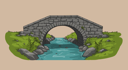 Stone bridge landscape creek river nature scenic