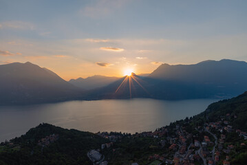 sunset in the mountains