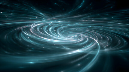 Mystical whirlpool of light and energy mesmerizing blue swirls against the inky canvas of space