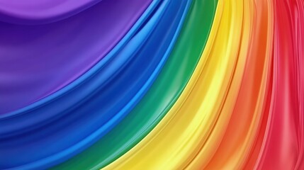 Obraz premium Vibrant rainbow fabric flowing in elegant curves