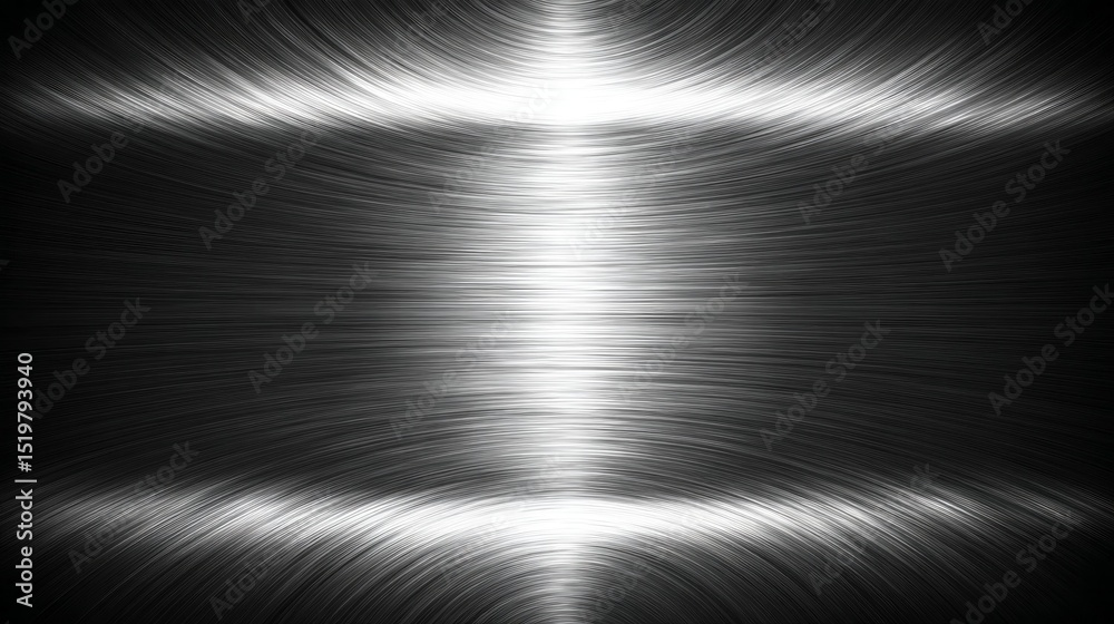 Poster brushed metal texture in black and dark gray tones with reflective surface patterns