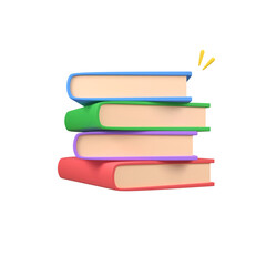 Stack of books isolated 3d render icon illustration